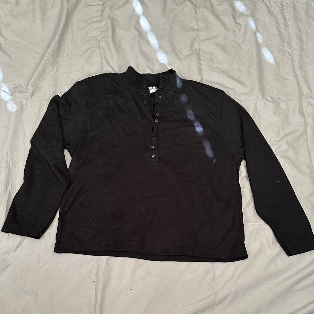 Elegant Black Women's Button Down Shirt